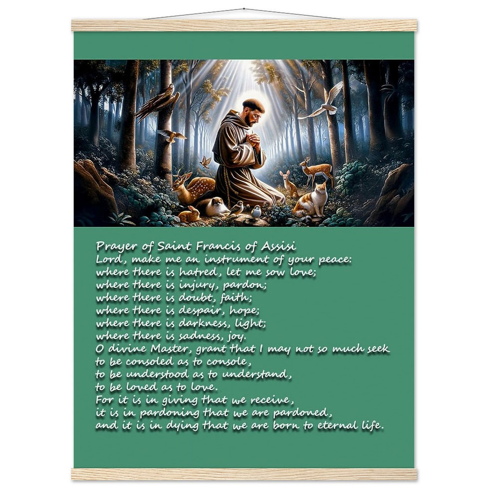 St. Francis of Assisi Prayer Poster with Hanger | Christian Wall Art