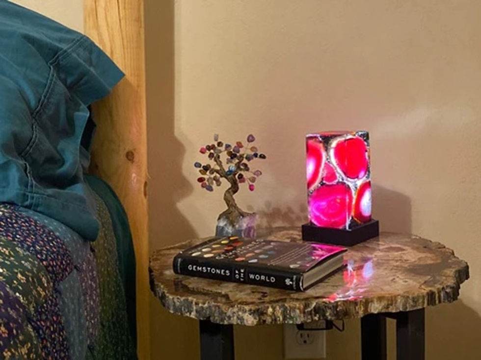 pink agate lamp