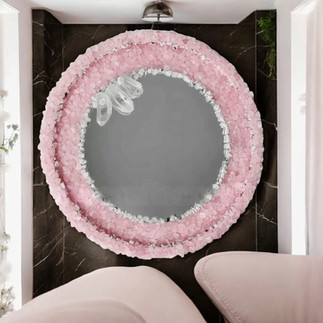 Rose Quartz Stone Mirror
