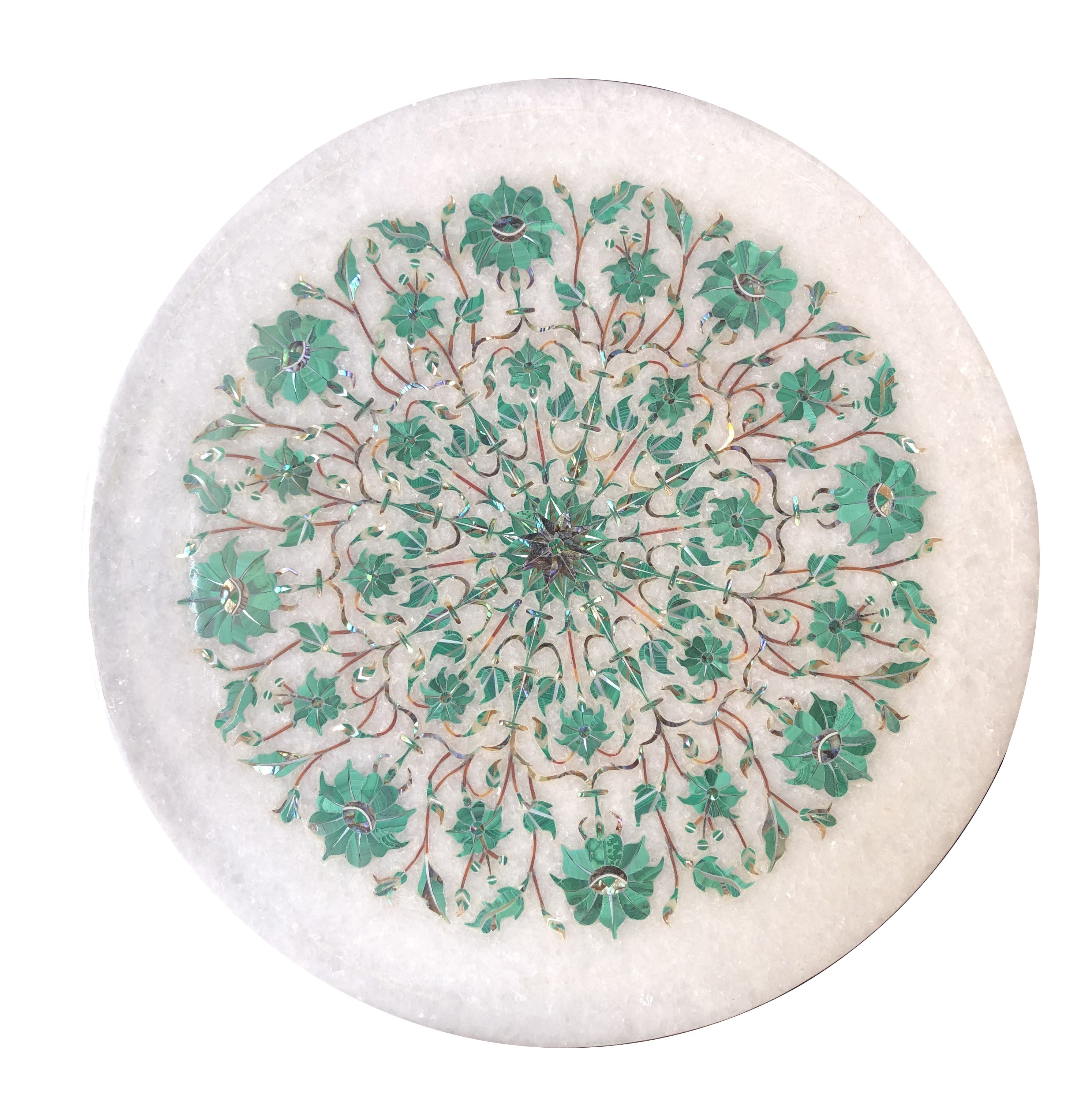 White Marble Inlay Art Plate