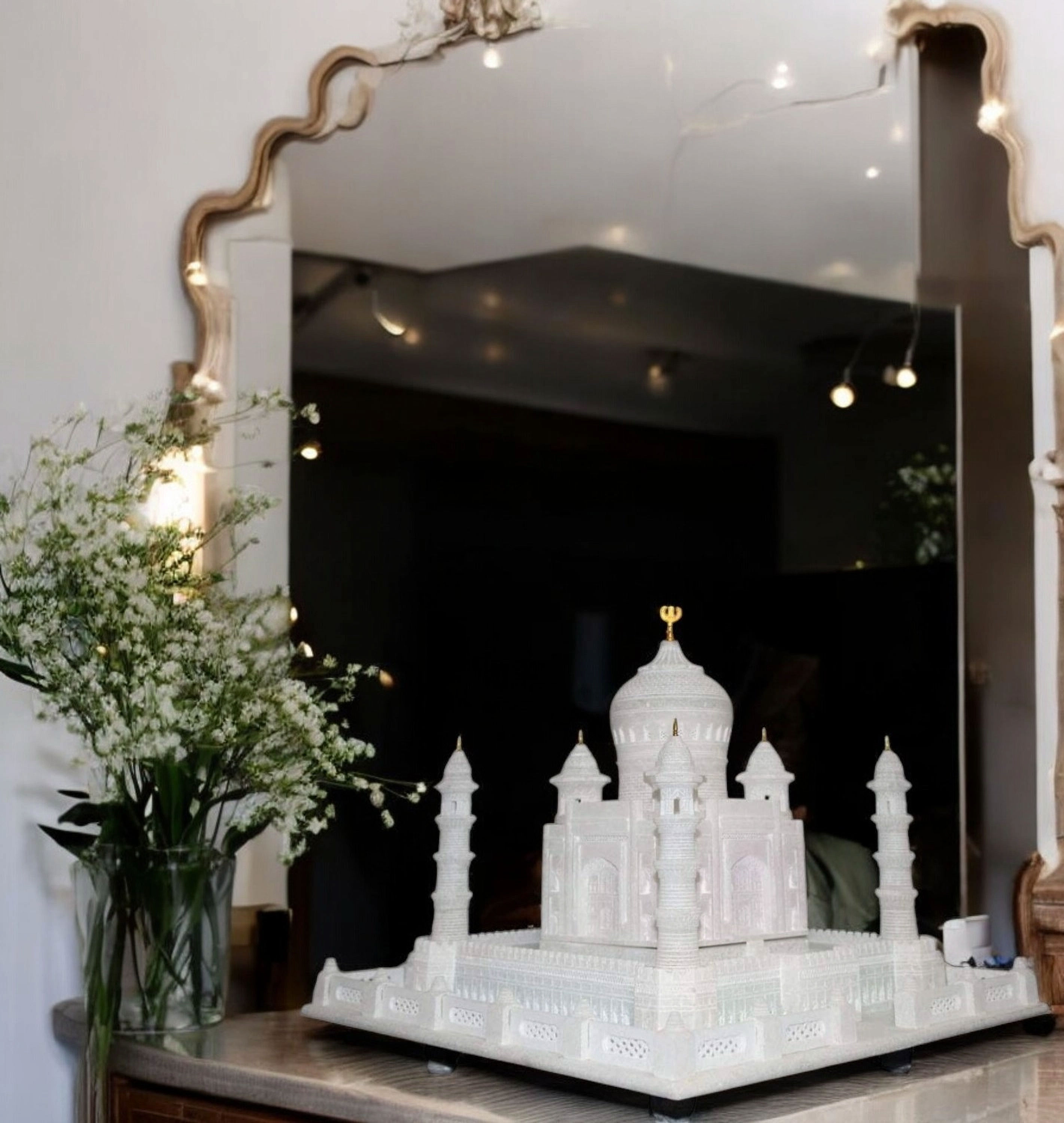 White Marble Taj Mahal Replica