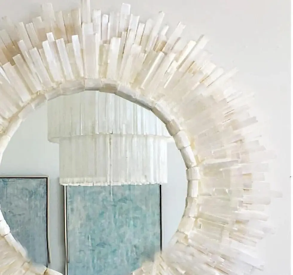 Natural Selenite Stone Mirror