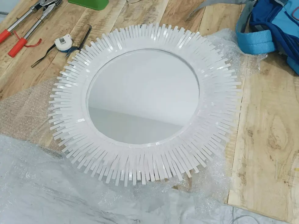 Selenite Stone Bathroom Mirror