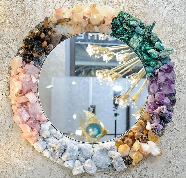 crystal gemstone mirror
