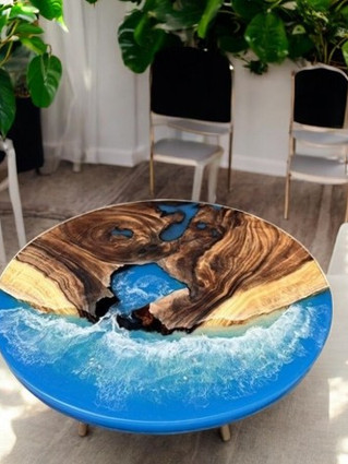 Ocean Wave Epoxy Resin Table