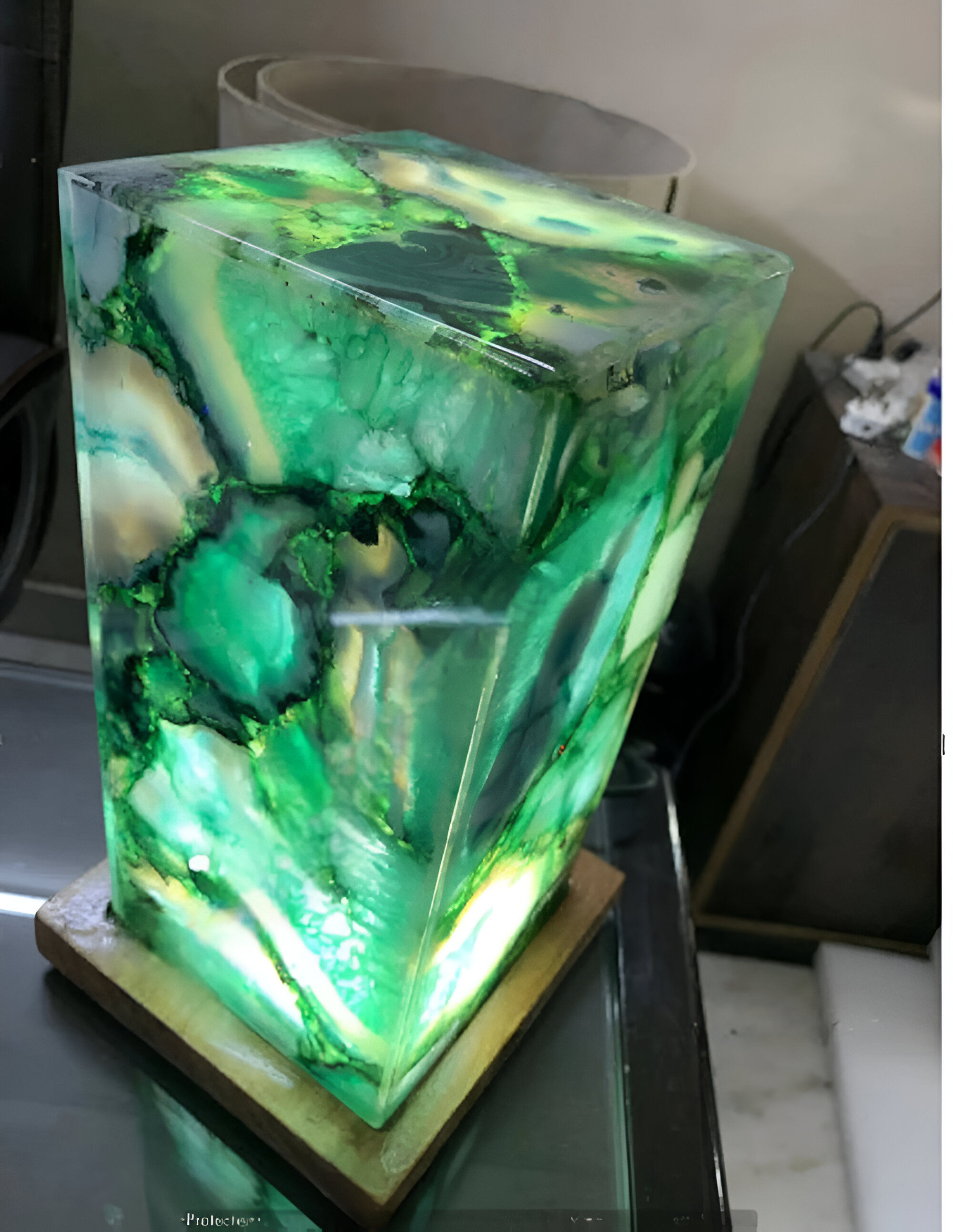 Elegant Agate Stone Table Lamp for Home Décor