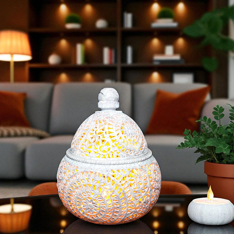 Hand-Carved Jar & Candle Holder