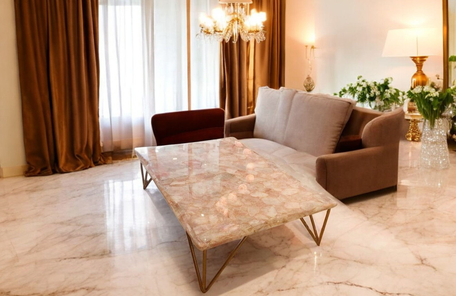 Rose Quartz Dining Table