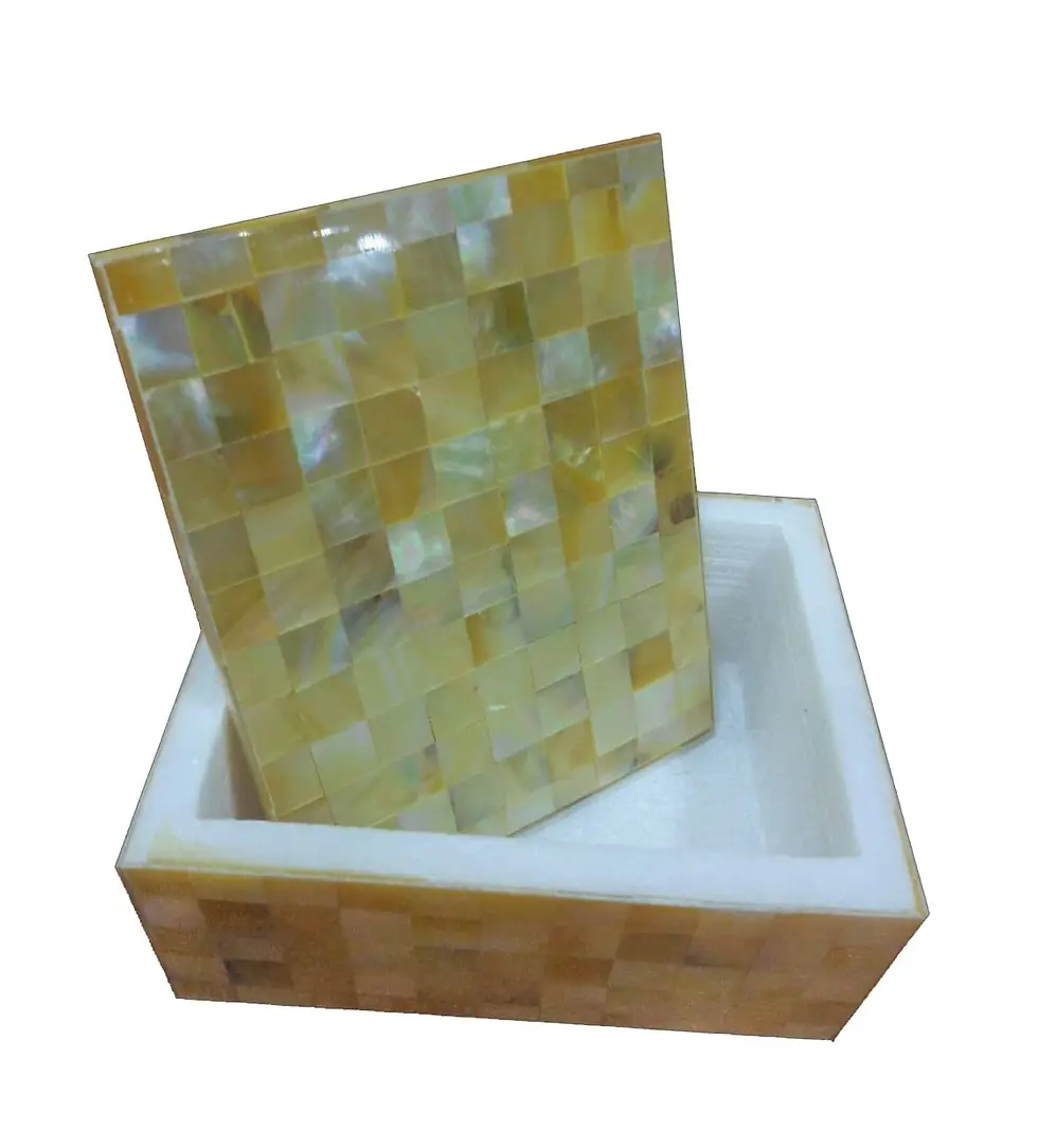 White Marble Customizable Jewelry Box Mop Inlay Mosaic Art Gift