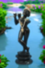 Black Handcrafted Krishna Marble Statue