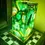 Thumbnail: 6"x6"x9" Ethnic Green Agate Stone Table Lamp Artful Stone Design with Warm Light
