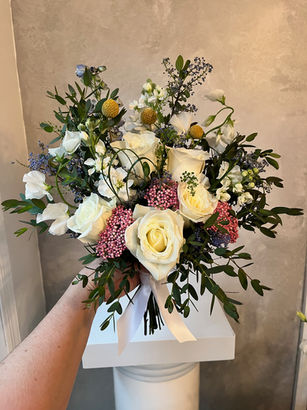 pink, white and yellow bouquet