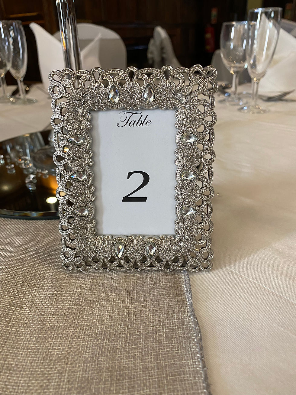 Small Silver Framed Table Numbers