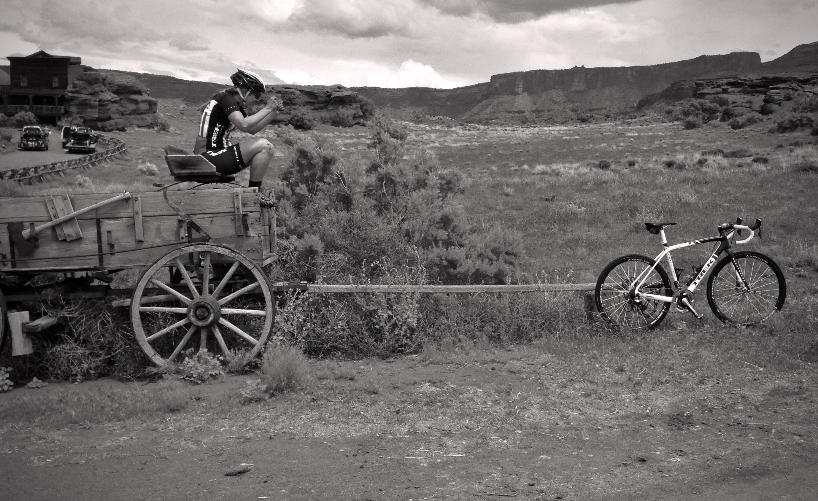 Riding big horses in Moab, Utah.