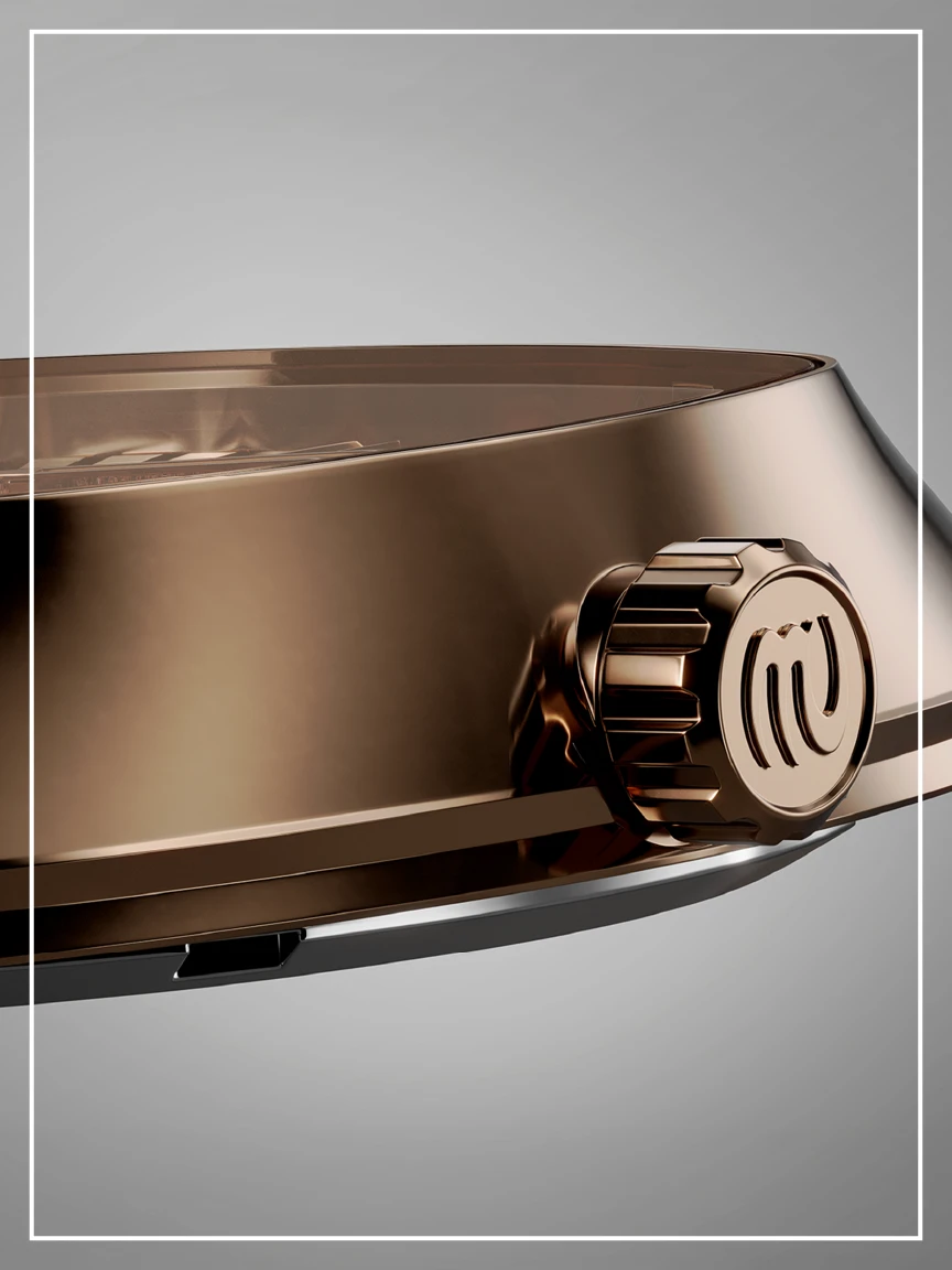 Side profile of Rheon Bronze watch case
