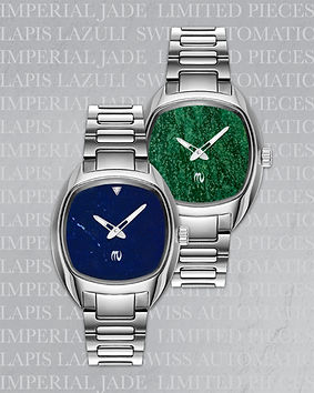 Monovant Rheon watches with lapis lazuli and imperial jade dials