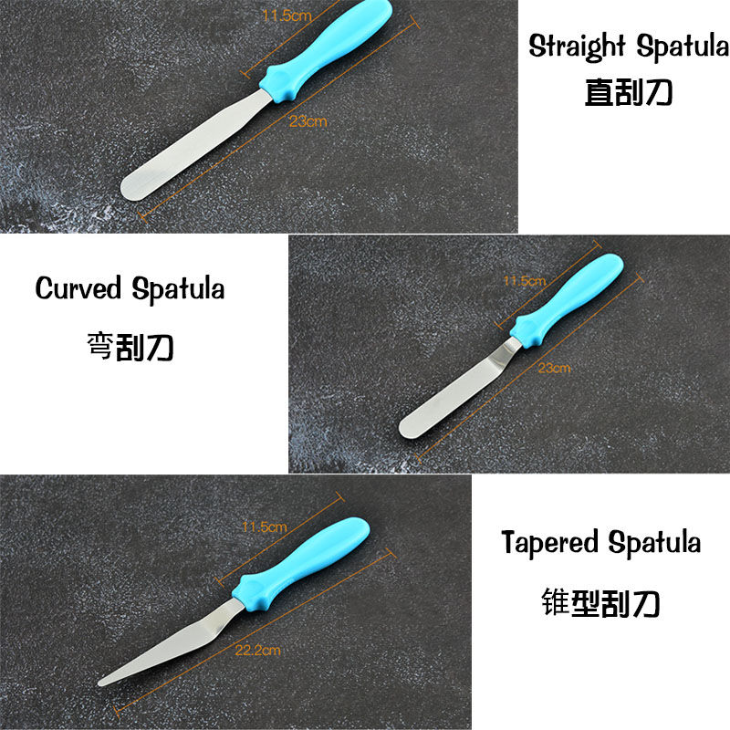 Thumbnail: BA-016  Curved Cake Decorating Frosting Spatula Set of