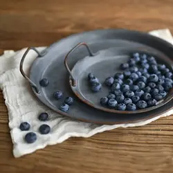 Vintage-Inspired Iron Serving Tray with Handles