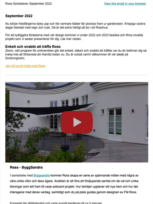 Ross nyhetsbrev September 2022