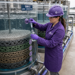 Sampling Tech taking samples of BEORD