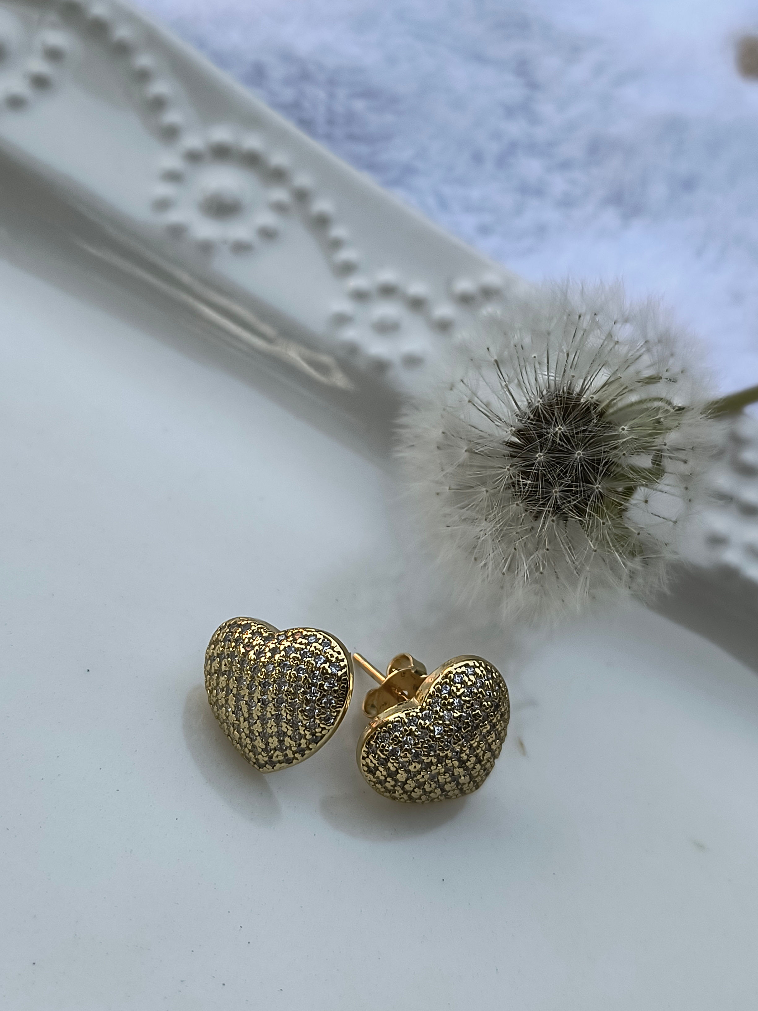 Brinco Coração Cravejado