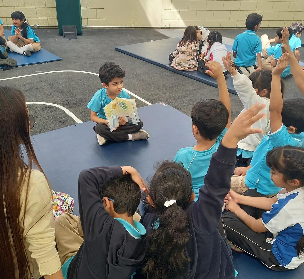 Close-up view of eco-friendly crafts made by students