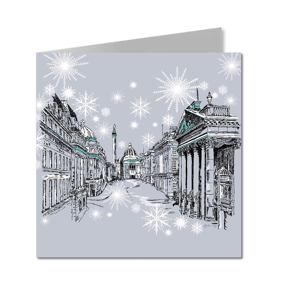 Grey Street Christmas Hand Drawn card