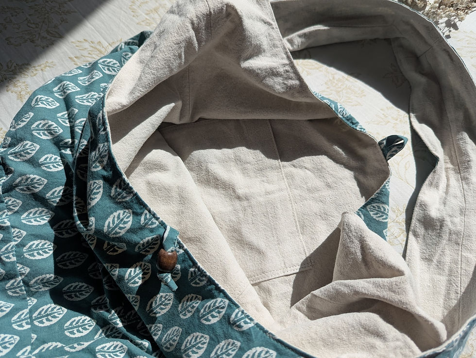 Miniature : Sac bandoulière bohème turquoise et crème