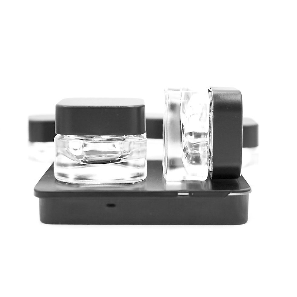 Thumbnail: Child Proof 15ml Square jar Glass Containers Cube - Black LidJar