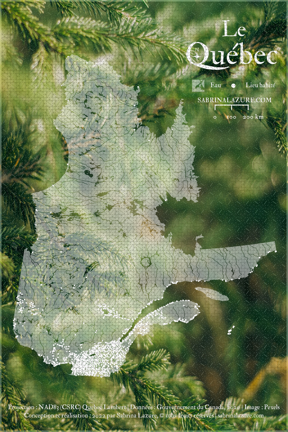 Thumbnail: Postcard of inhabited Quebec