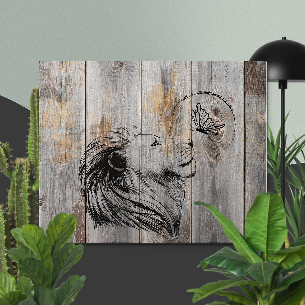 Thumbnail: Lion and Butterfly Canvas and Metal Prints - Stunning addition to your wall Art!