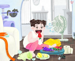 Summer Vacation in 2000s illustration, Personal work