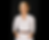 Maja, website copywriter for architects, in a white shirt dress with brown belt against a black background