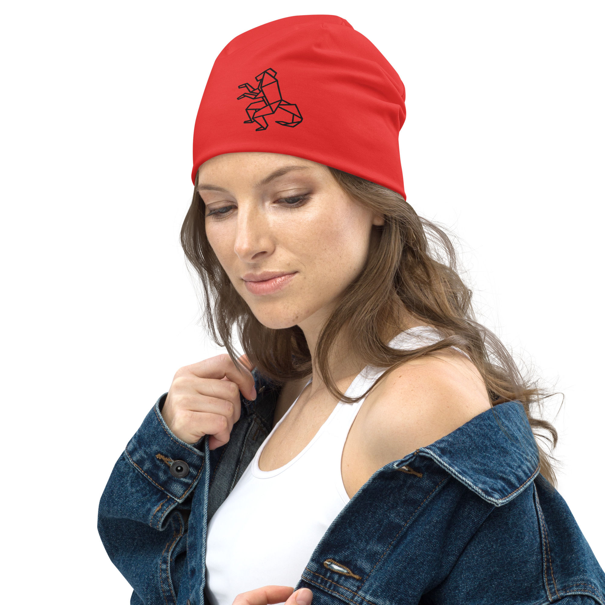 Folded Mischief Beanie – Satin Rouge & Sable, Edition I