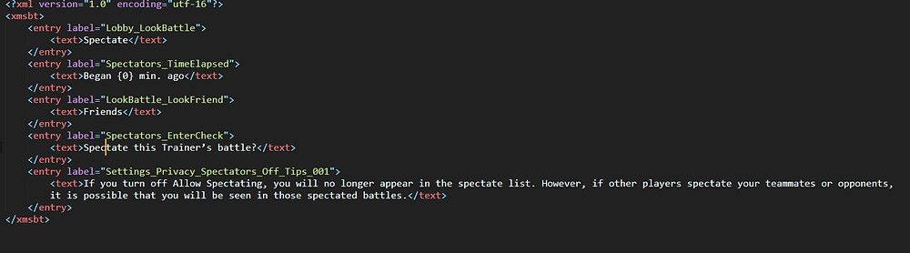 codigo xml modo espectador pokemon unite