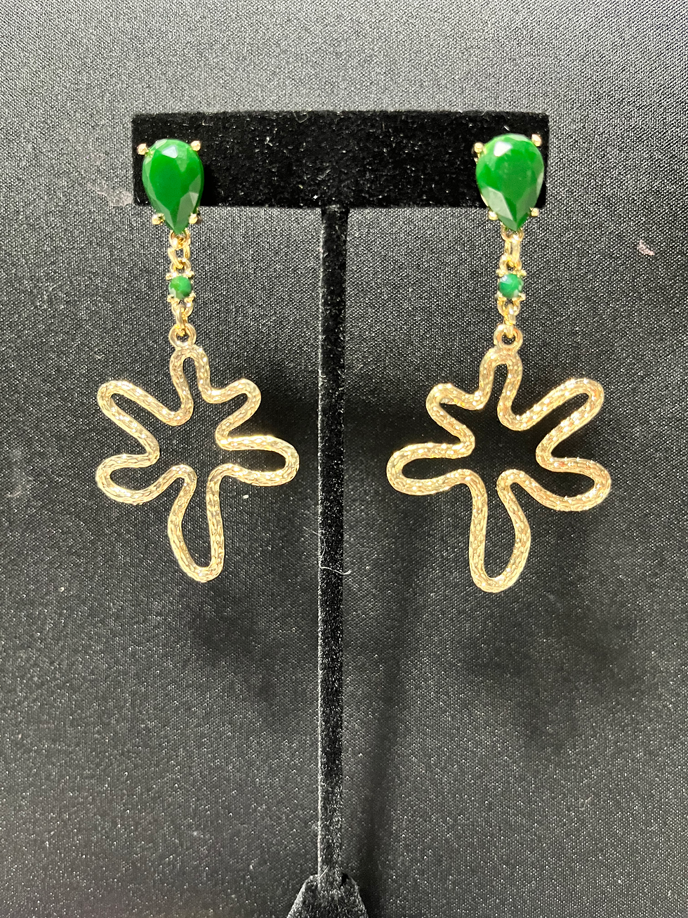 Thumbnail: Golden/black daisy earrings 