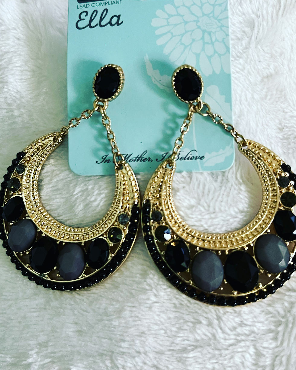 Thumbnail: Media luna negra aretes 