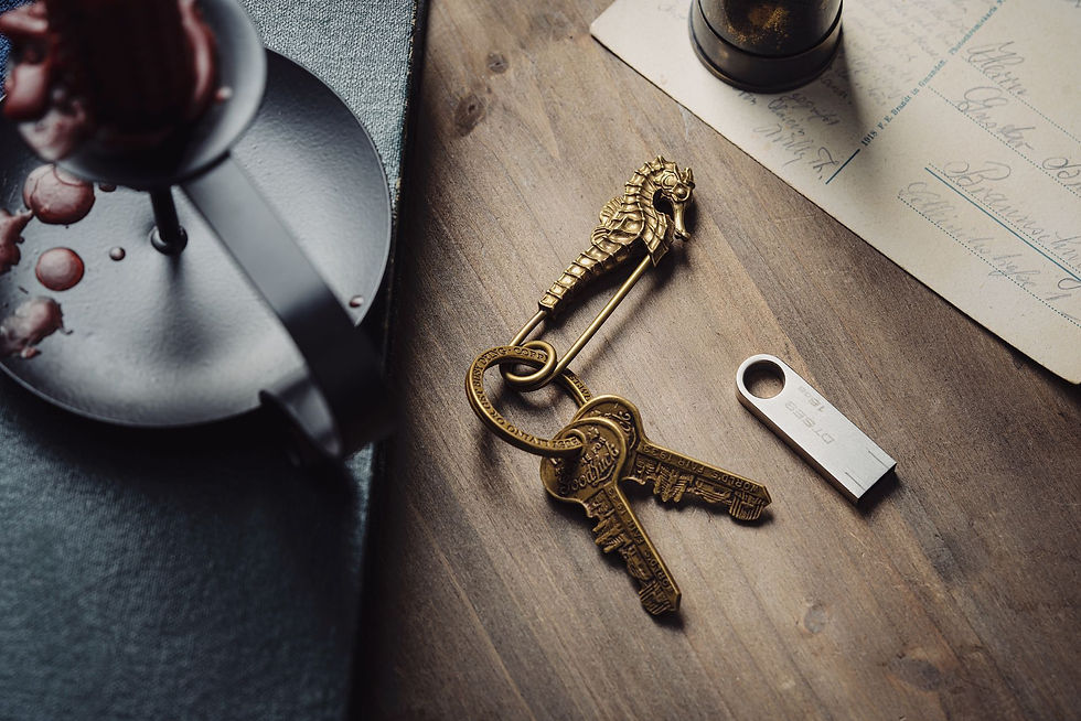 Keys and a USB drive representing owning your own backups