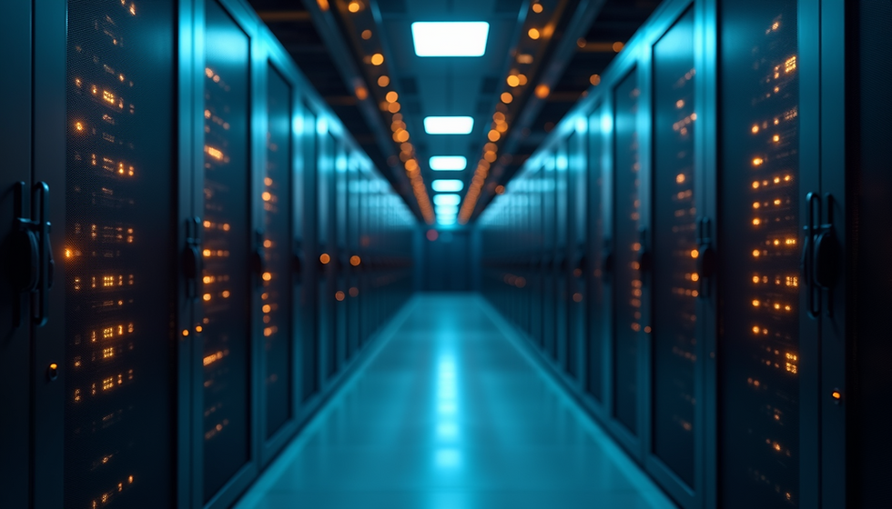 Server room with network equipment protecting business data