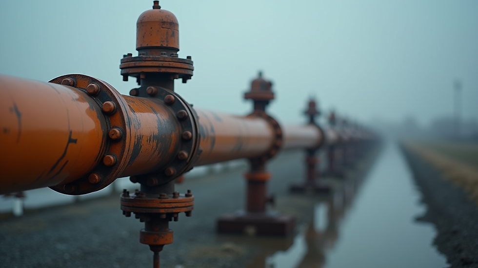 Close-up view of a natural gas pipeline valve with odorization equipment attached