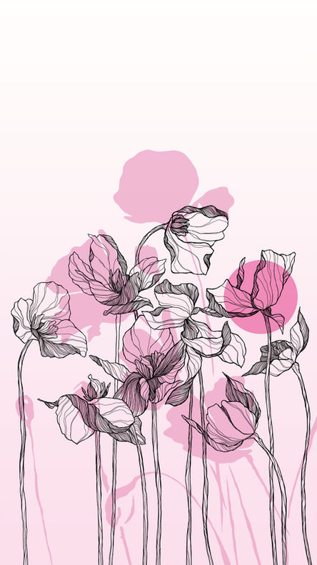 Baseggio murales - Disegno murales Fiori notturni - Pareti decorate Milano