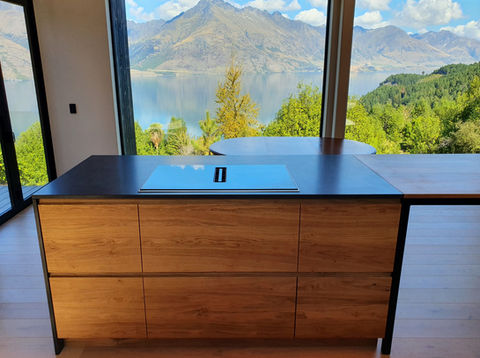 Black and American White Oak Kitchen Island
