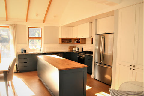 Timber top kitchen island