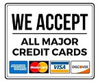 We Accept All Major Credit Cards
