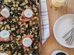 Breakfast Blitz Day 3: Sheet Pan Eggs Benedict