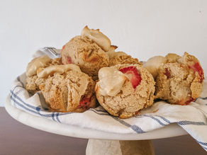 Paleo Strawberry Cream Muffins {Paleo, Nut-Free option, Low sugar}