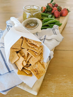Simple Grain Free Crackers with Pizza Fl