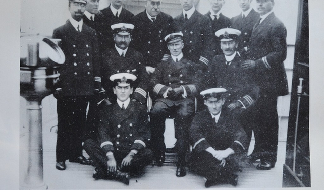 The Carpathia's key officers that participated in the rescue of the Titanic survivors.
