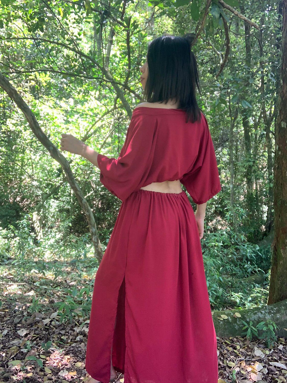 Miniatura: Vestido bordo 🍁 