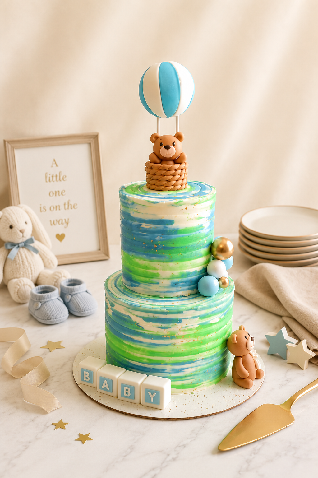 Up, Up & Away Baby Shower Cake